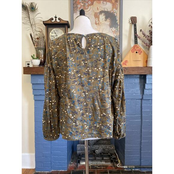 Mistral XL 1X Floral Boho Cotton Peasant Cottagecore Plus Balloon Sleeve UK - Picture 3 of 14